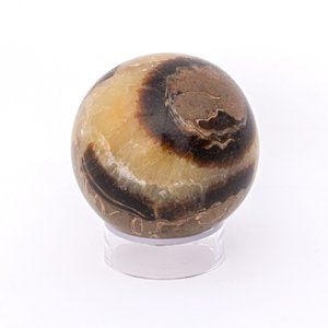 40-50mm Natural Septarian Fossil Gemstone Sphere & Stand Crystal Display Ball